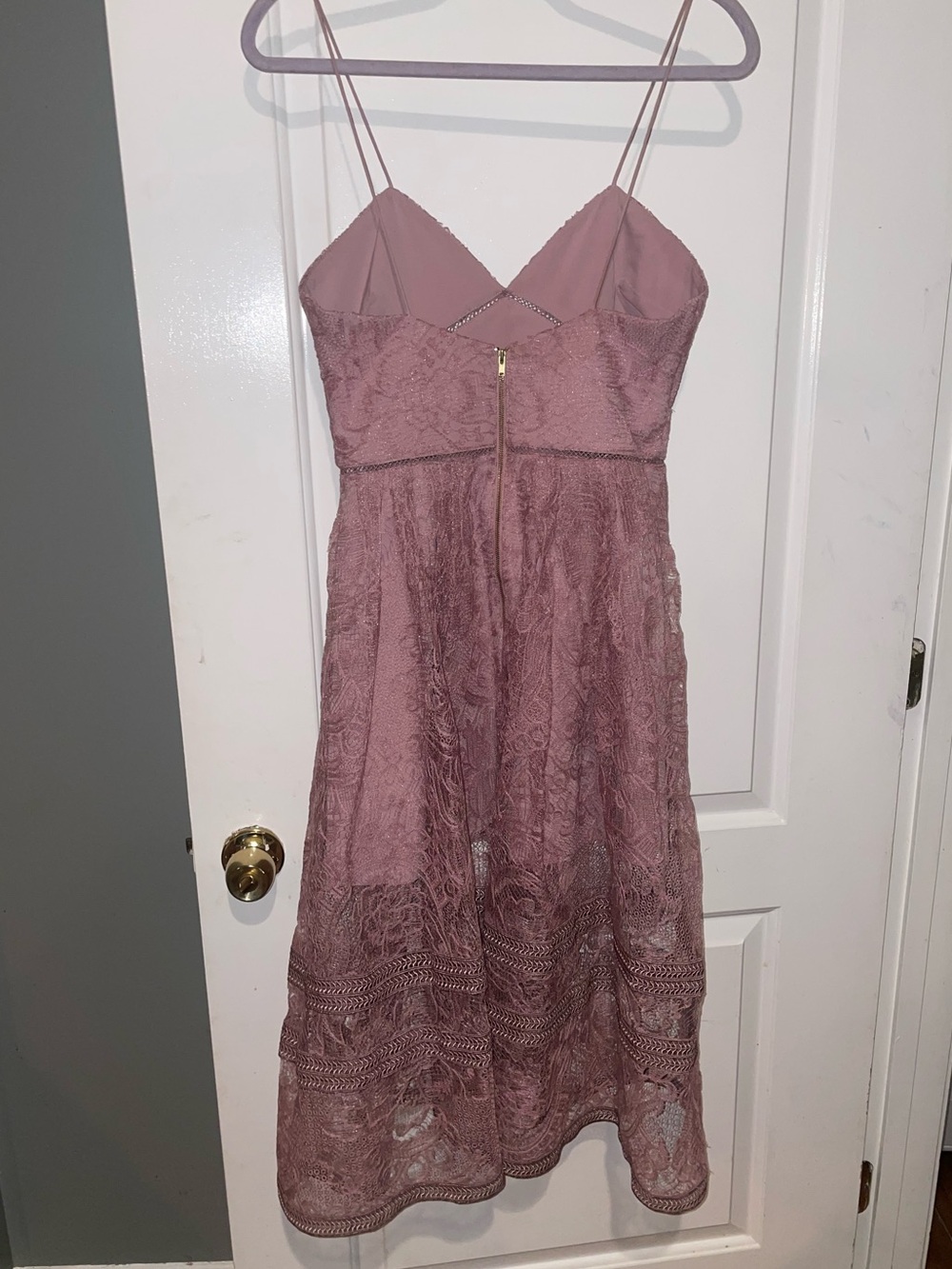 Self-Portrait Floral Guipure Lace Fit & Flare Midi Dress Dusty Pink Rose 💗size 6 - Picture 7 of 10
